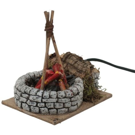 Fuoco Presepe con Lampada Effetto Fiamma 9x7 cm 11530