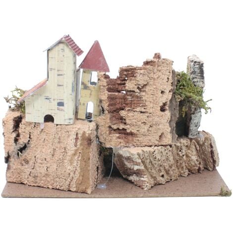 Paesaggio con Case Presepe 20x14 cm 10443