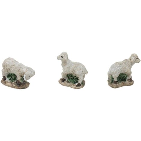 Gruppo di 3 Pecorelle per Presepe in Resina 2,8x1,3x2,5 cm 10860