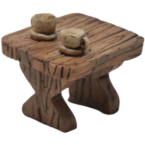 Tavolo con tazzine 4x3,5x4 cm in Resina per Presepe 11818