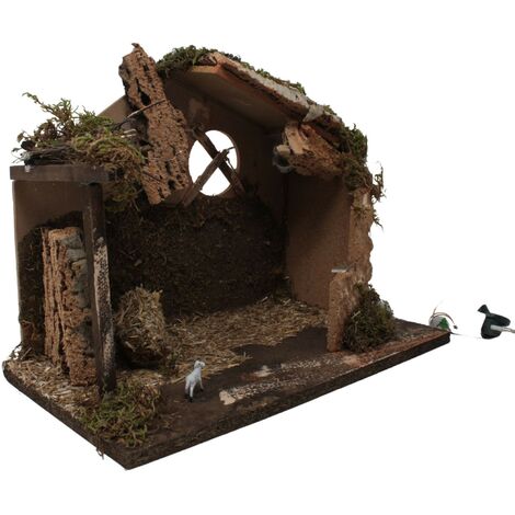 Capanna Vuota per Presepe con Luce 33x18 cm 87443