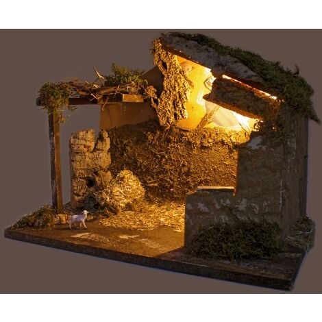 Capanna Vuota per Presepe con Luce 33x18 cm 87443
