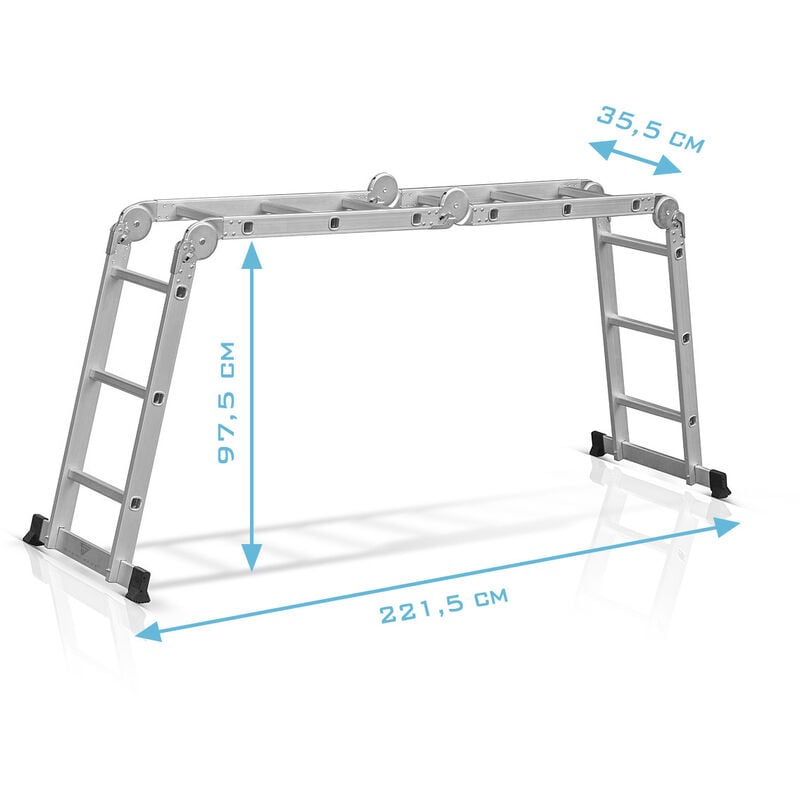 FP-TECH - SCALA TELESCOPICA IN ALLUMINIO PIEGHEVOLE PORTATILE ESTENSIBILE  MULTIUSO SUPPORTA 150 KG CE EN131 (5 Metri) : : Fai da te