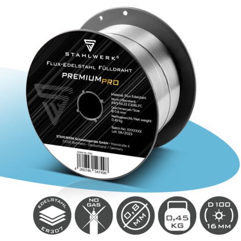 STAHLWERK Filo Animato FLUX In Acciaio Inox E308LFC 0,8 Mm 0,45 Kg