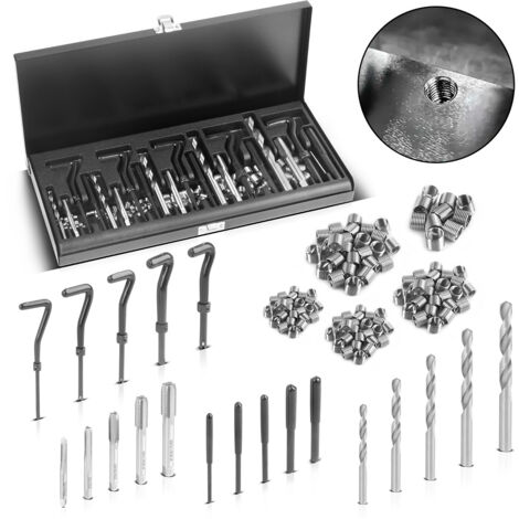 Kit Riparazione Filettature M6 - 30 Pezzi Con Inserti Elicoidali In Acciaio Inox, Maschio, Punta E Chiave - Per Riparazioni Auto E Motori - 2