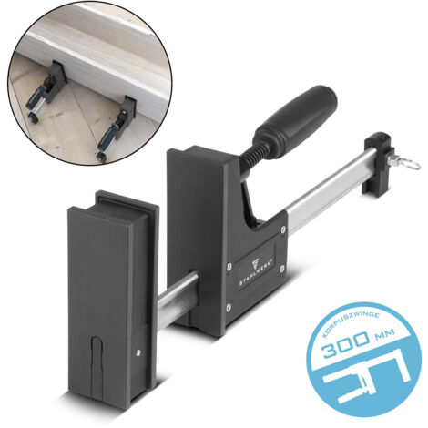 STAHLWERK Morsetto a vite 120x800 mm | potente morsetto in acciaio e plastica | morsetto a F per il fissaggio di pezzi da lavorare | morsetto stabile