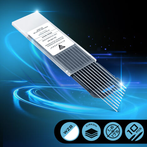 10 Elettrodi di tungsteno puri verdi 2.4*175 mm per saldatura TIG alluminio