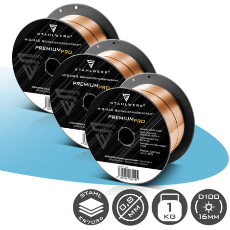 STAHLWERK Filo Per Saldatura MIG MAG 0,8 Mm ER70S-6 SG2 S100/D100 - Foto 7