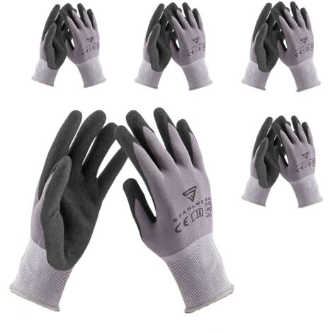 12 Paia Guanti Da Lavoro Rivestimento Di Sicurezza Protezione Mani PU - Foto 11