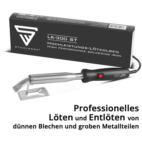 Soldador De Gas STAHLWERK GLK-500 ST 3 En 1 - Juego De 10 Piezas Con Temperatura Ajustable 200-500°C (hasta 1300°C Con Boquilla)