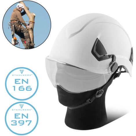 STAHLWERK Casco de seguridad SVH-100 ST con visera EN397 EN166 Casco forestal