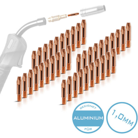 STAHLWERK 2 x puntas de contacto para aluminio AK25 MB25 MIG MAG M6x28 1.0 mm