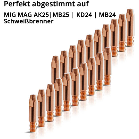 STAHLWERK Set De 20 Puntas De Contacto AK15 MB15 AK14 MB14 Puntas De