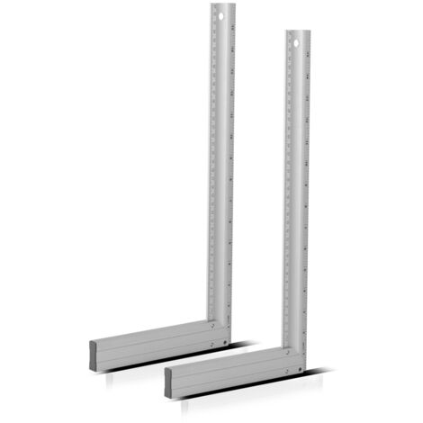 STAHLWERK 2 x escuadra de tope de aluminio 400 mm con remaches en cm y pulgadas (1/5)