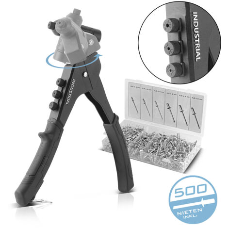 STAHLWERK Juego de alicates para remachar 360° alicates remachar mano alicates