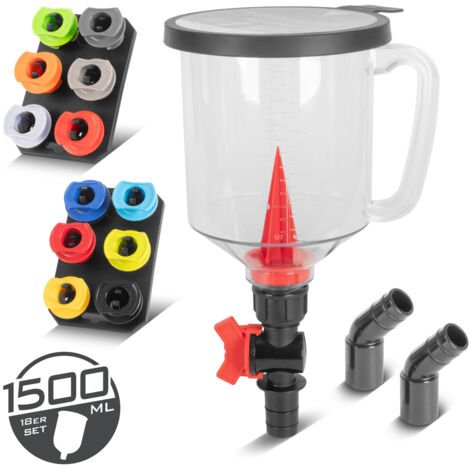 STAHLWERK Juego de embudo de aceite para coche 1,5 litros 18 piezas con adaptadores (1/5)
