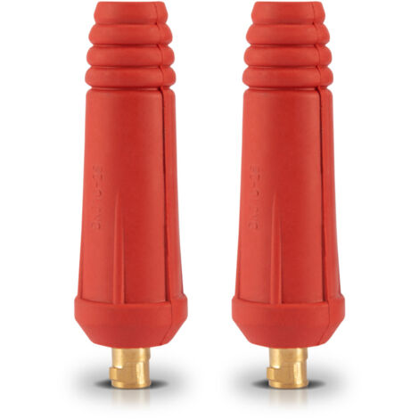 STAHLWERK Juego de 2 enchufes para cables de soldadura de latón con mandril de 9 mm 10-25 mm² hasta 200 A