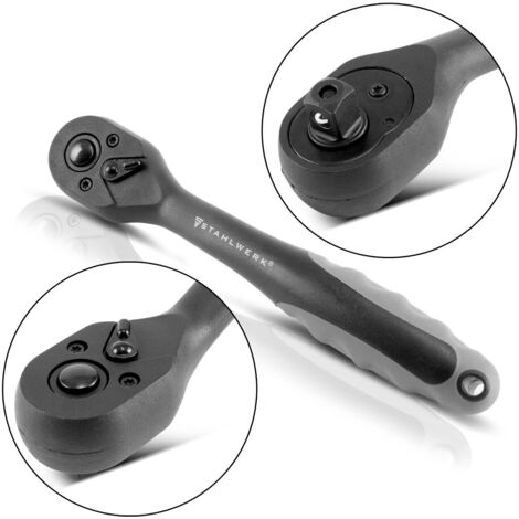 STAHLWERK carraca profesional reversible 3/8 pulgadas de acero al cromo vanadio 72 dientes (1/5)