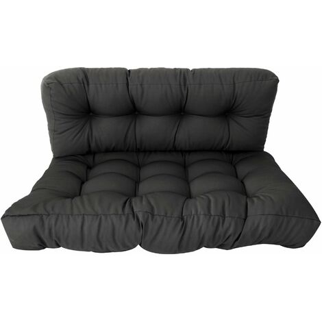 Sitz und Rückenkissen Kissen grau Set Palettenmöbel für 2er