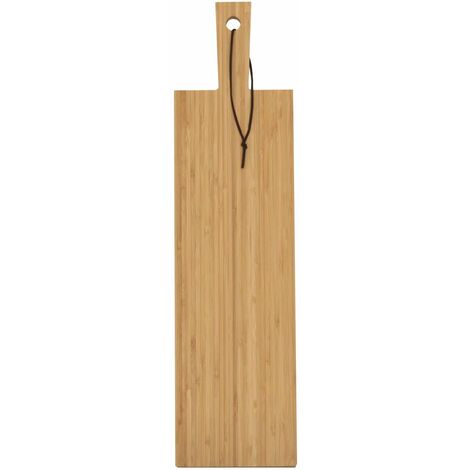 Bambus Schneidebrett 61 x 16 cm Holzbrett Servierbrett mit Griff | Schneidebretter