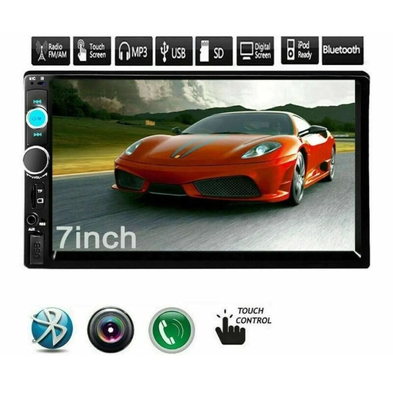 Motorsi Wireless Carplay 2 Din Autoradio, Bluetooth Android Auto Stereo con Schermo 7 HD Touch Screen Car Radio, Bluetooth 5.1 MirrorLink FM USB AUX-IN 7 Colore Backlight + Telecamera Posteriore