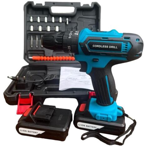 TRAPANO AVVITATORE A 2 BATTERIE 48V A LITIO PERFORATORE DOPPIA BATTERIA CON VALIGETTA E ACCESSORI