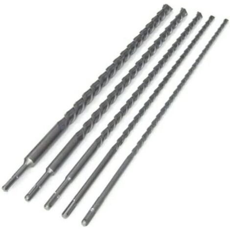 Set di 5 Punte SDS PLUS 600 mm per Trapano Tassellatore – Diametri 10, 12, 16, 20, 24 mm per Cemento, Pietra e Calcestruzzo – Elevata Resistenza e Durata