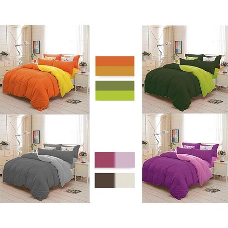 TRAPUNTA PIUMONE DOUBLE FACE LETTO SINGOLO TINTA UNITA - Colore: Arancione