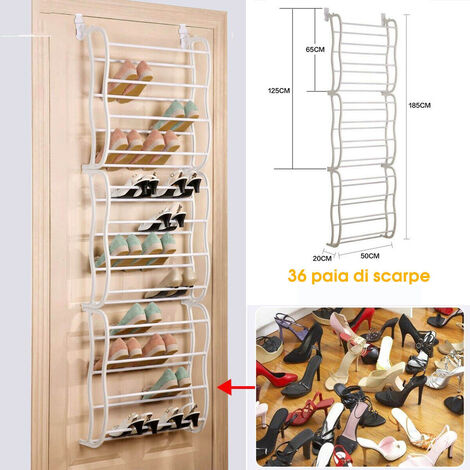 SCARPIERA SALVASPAZIO 36 PAIA SCAFFALE ORGANIZER RIPOSTIGLIO PORTA STANZA