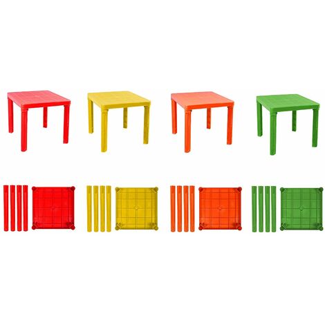 Tavolo per Bambini in plastica Colorata Rigida smontabile tavolino da Gioco  per casa Giardino o cameretta