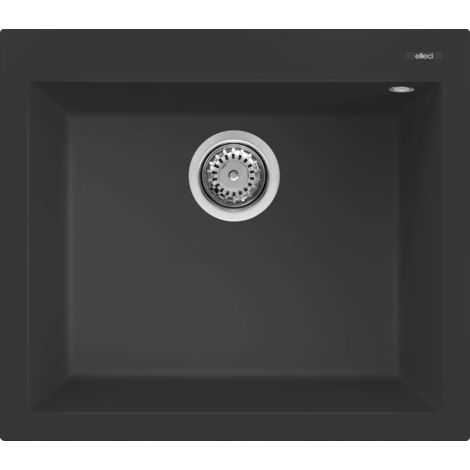 Lavello Elleci Incasso 1 vasca 57x50 Quadra 105 Granitek Nero LGQ10540