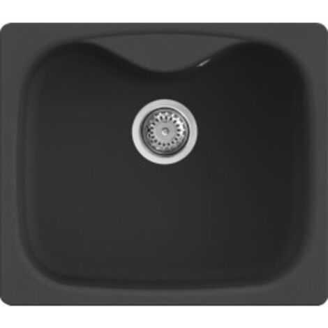 Lavello Elleci Incasso 1 vasca 58x50 Fox 200 Granitek Nero LGF20040 (1/5)
