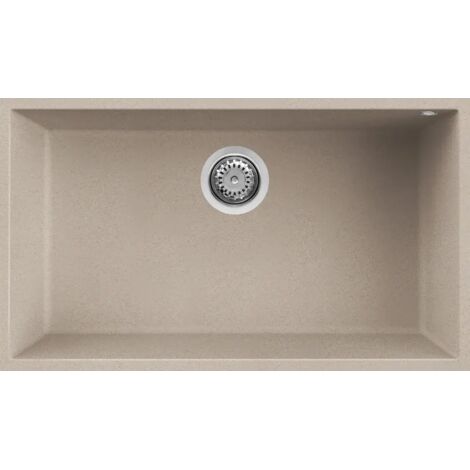 Lavello Elleci Incasso 1 vasca 76x44 Quadra 130 Sottotop Granitek Avena LGQ13051BSO