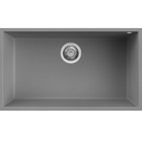 Lavello Elleci Incasso 1 vasca 76x44 Quadra 130 Sottotop Metaltek Grigio Titanium LMQ13073BSO