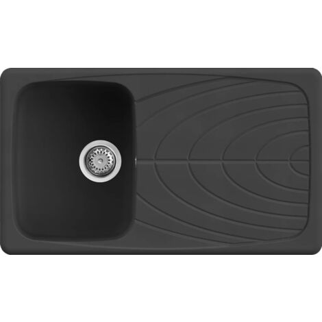 Lavello Elleci Incasso 1 vasca 86x50 Master 400 Granitek Nero Full Black LGM40040