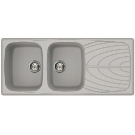 Lavello Elleci Incasso 2 vasche 116x50 Master 500 Metaltek Grigio Aluminium LMM50079