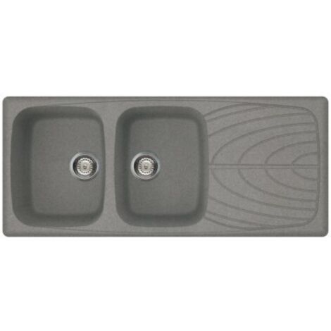 Lavello Elleci Incasso 2 vasche 116x50 Master 500 Metaltek Grigio Titanium LMM50073