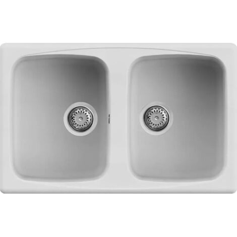 Lavello Elleci Incasso 2 vasche 79x50 Master 350 Granitek Bianco LGM35068
