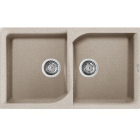 Lavello Elleci Incasso 2 vasche 86x50 Ego 450 Granitek Avena LGE45051