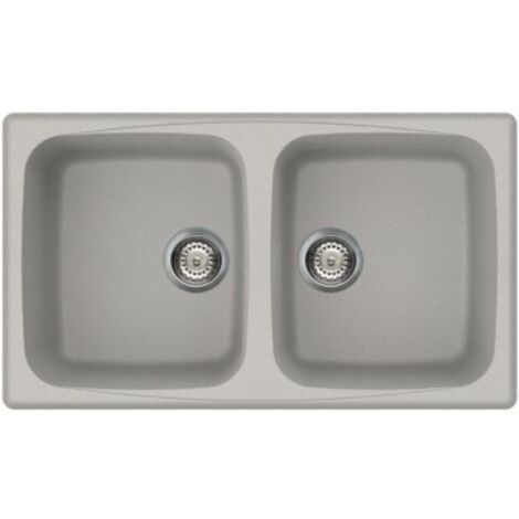 Lavello Elleci Incasso 2 vasche 86x50 Master 450 Metaltek Grigio Aluminium LMM45079