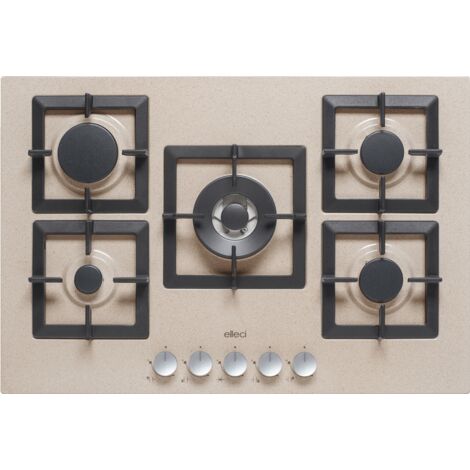 Piani cottura da incasso elleci Plano 75 TCC 5 fuochi Granitek 51 Avena PGSP75151CS