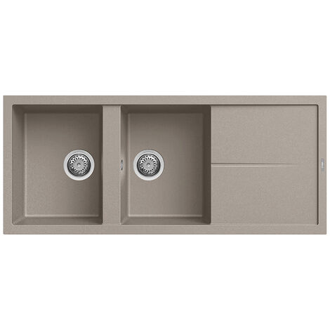 Lavello Elleci Incasso 2 vasche 116x50 Unico 500 Granitek Grigio Tortora LGU50043