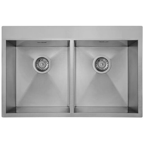 Lavello Elleci Incasso 2 vasche 75x51 Cube 750 2V Satinata Inox LIU750SAC