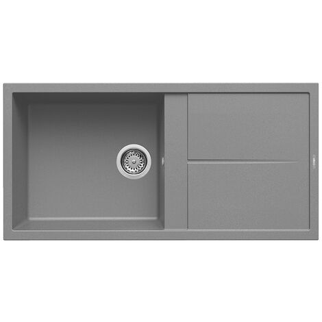 Lavello Elleci Incasso 1 vasca 100x50 Unico 480 Metaltek Grigio Titanium LMU48073