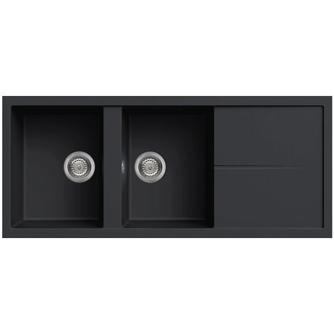 Lavello Elleci Incasso 2 vasche 116x50 Unico 500 Granitek Antracite LGU50059
