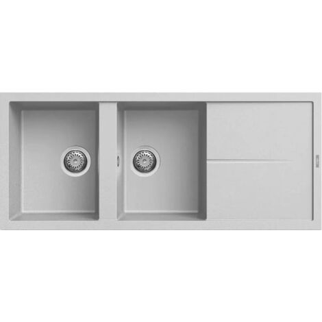 Lavello Elleci Incasso 2 vasche 116x50 Unico 500 Metaltek Grigio Alumnium LMU50079