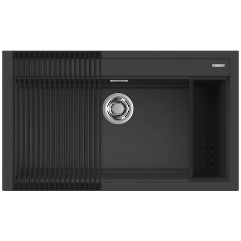 Lavello Elleci Incasso 1 vasca 86x51 Best 360 Bundle Granitek Antracite LGB36059K2