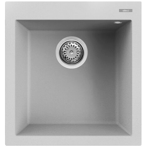 Lavello Elleci Incasso 1 vasca 47x50 Quadra 102 Metaltek Grigio Aluminium LMQ10279 (1/3)