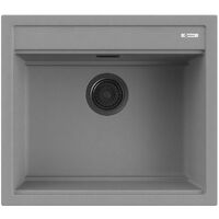 Lavello Quareco incasso 1 vasca 57×51 Prime 60 Granito Grigio QLP060GR