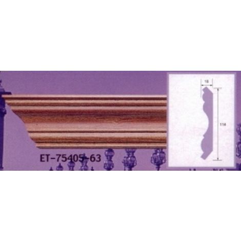 Moulure de corniche blanche en polyuréthane extrudé de 2,40 m - Décoration intérieure (ET-75405)